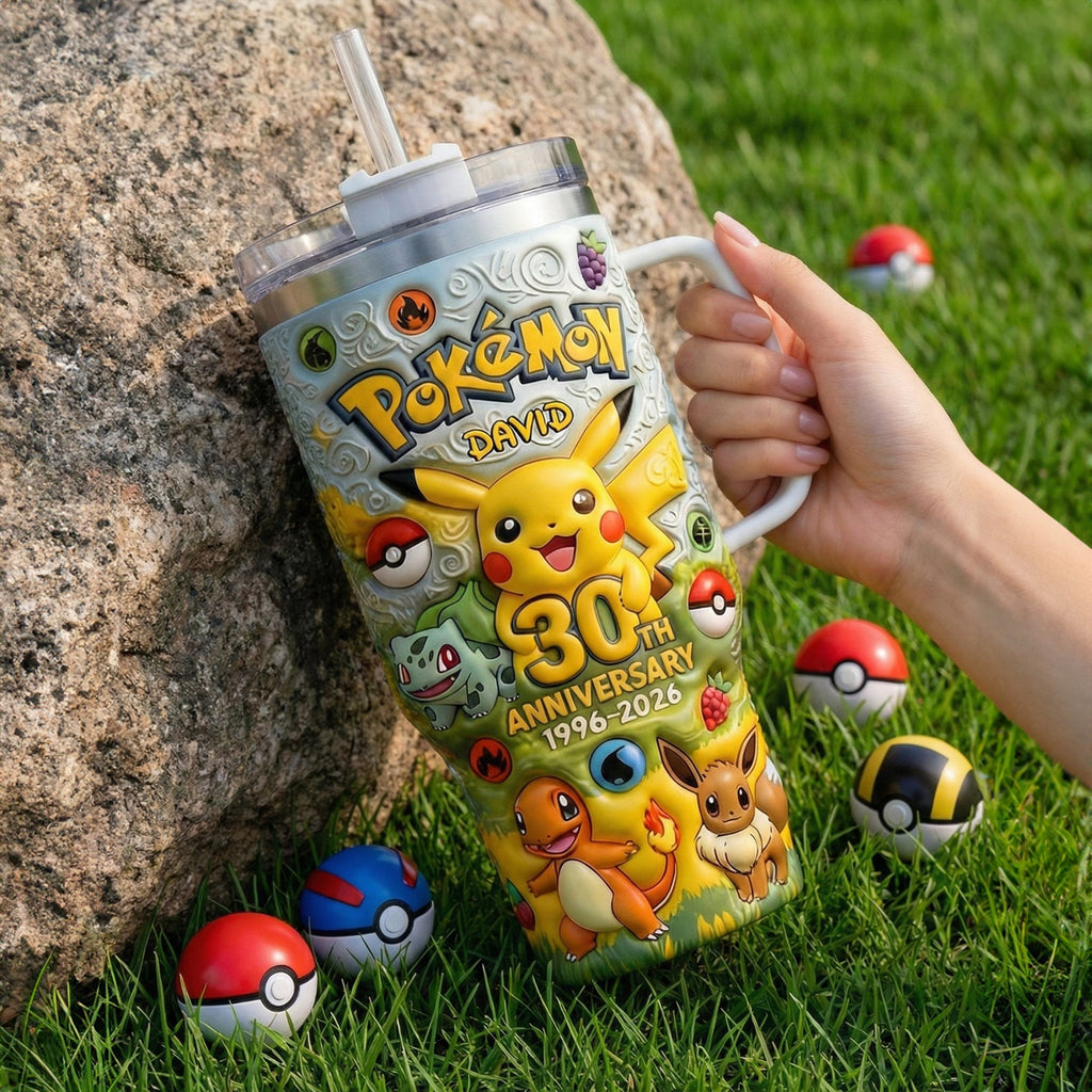Personalized 30oz Anniversary Tumbler with 3D Print for Fans