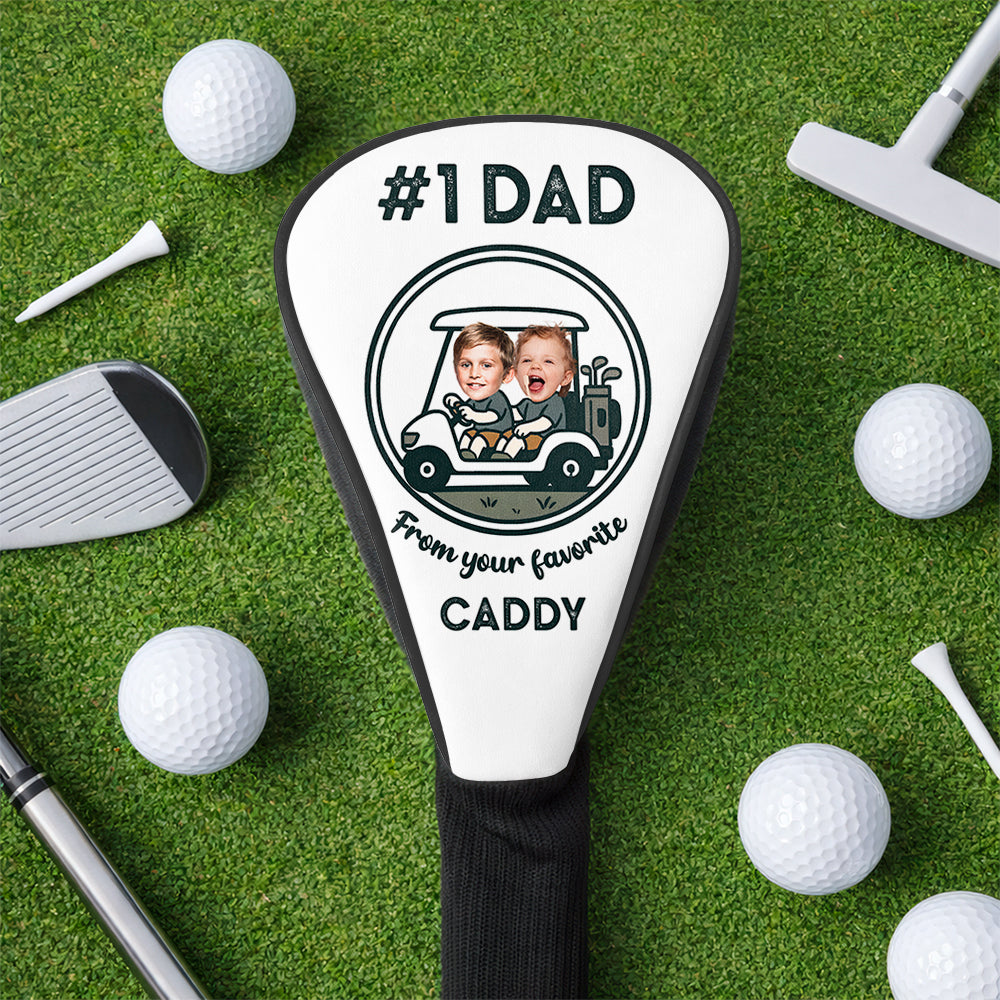 Personalized Golf Club Head Cover Custom Photo Gift for Dad HN590 - Golf Club Head Cover GradoCreations