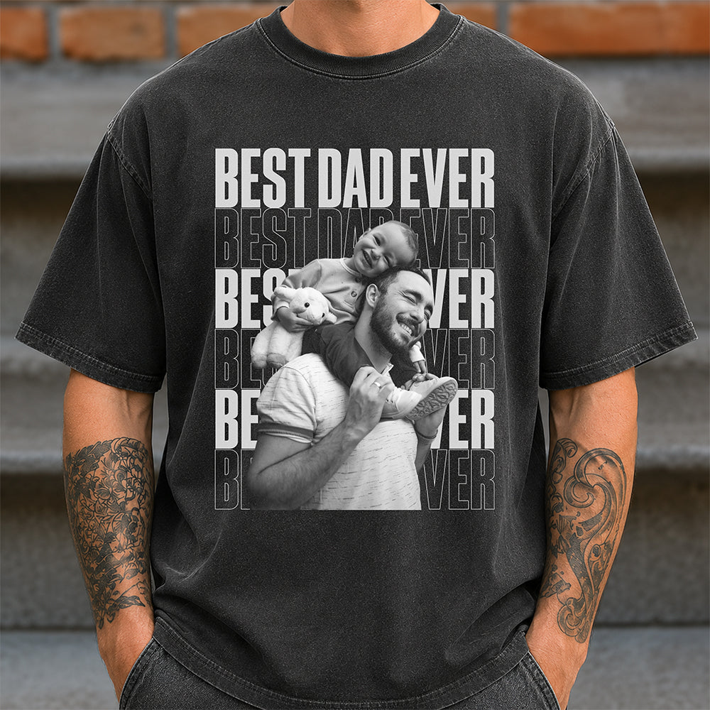 Personalized Vintage Photo Comfort Shirt Gift for Dad Comfort Shirt GradoCreations