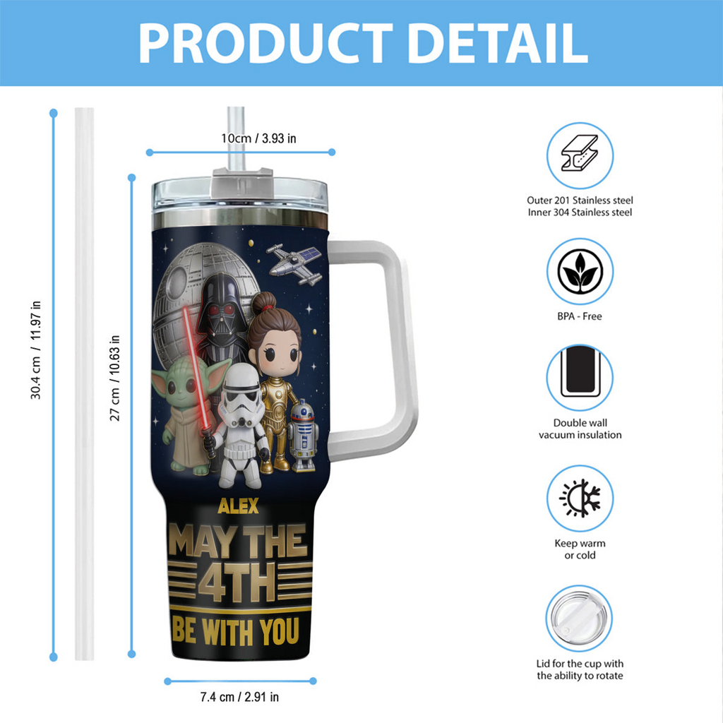 Personalized May The 4th Galaxy Tumbler Gift for Movie Fans