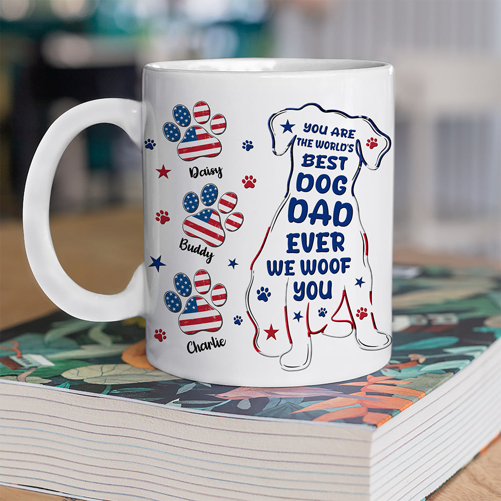 Personalized Dog Dad Mug American Flag Gift for Dog Lover HN590 - mug GradoCreations