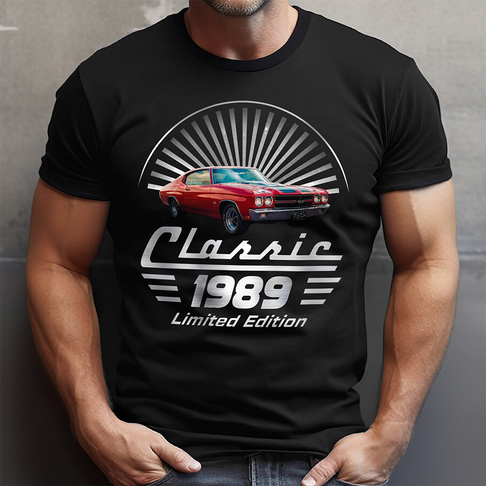 Personalized Vintage Car Photo Comfort Shirt Gift for Dad Comfort Shirt GradoCreations