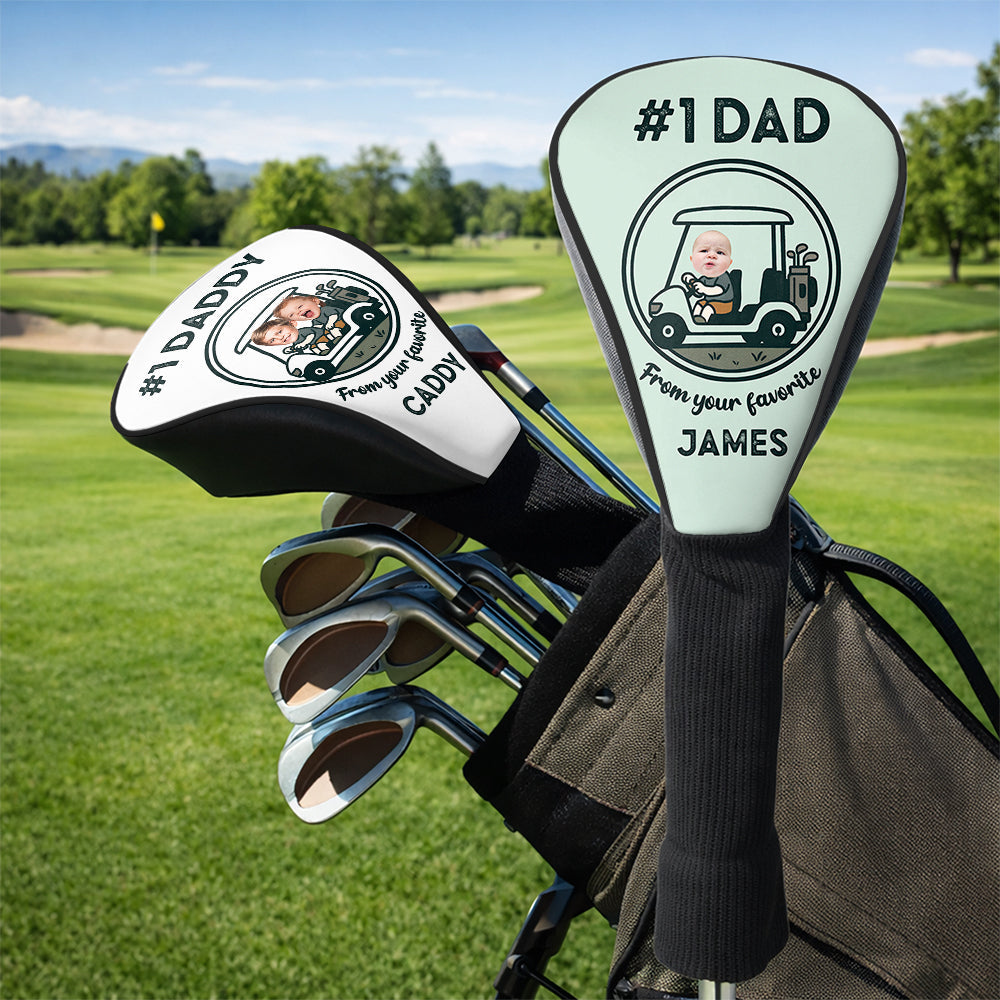 Personalized Golf Club Head Cover Custom Photo Gift for Dad HN590 - Golf Club Head Cover GradoCreations
