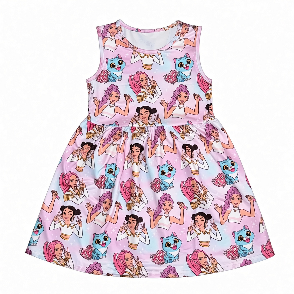 Personalized Fantasy Girl Dress for Kids with Custom Name Gift for Daughter Kid Dress GradoCreations