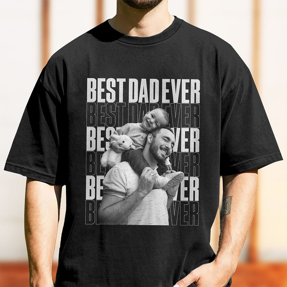 Personalized Vintage Photo Comfort Shirt Gift for Dad Comfort Shirt GradoCreations