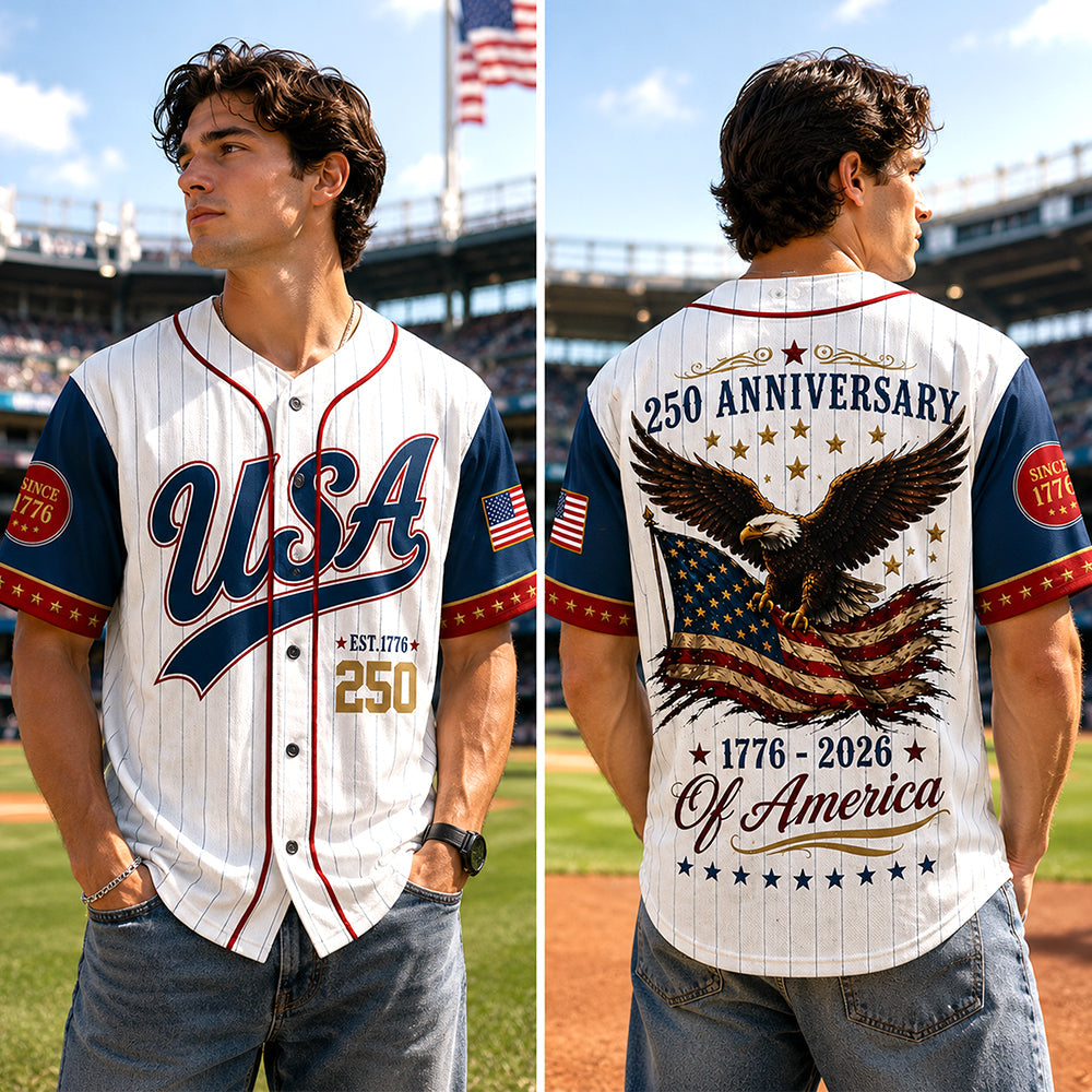 Personalized USA 250 Baseball Jersey Shirt Custom Name Gift for 4th of July Jersey Baseball Shirt GradoCreations