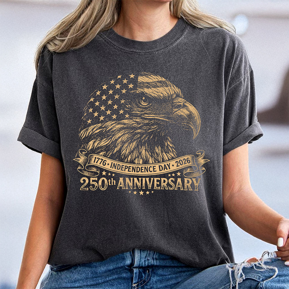 Personalized Vintage Bald Eagle Independence Day Comfort Shirt for Dad Comfort Shirt GradoCreations