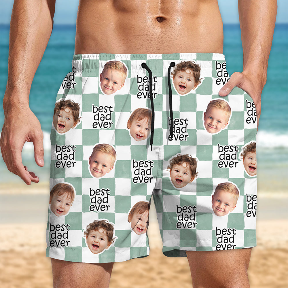 Personalized Beach Shorts Custom Photo Gift for Dad Family HN590 - Beach-Shorts GradoCreations