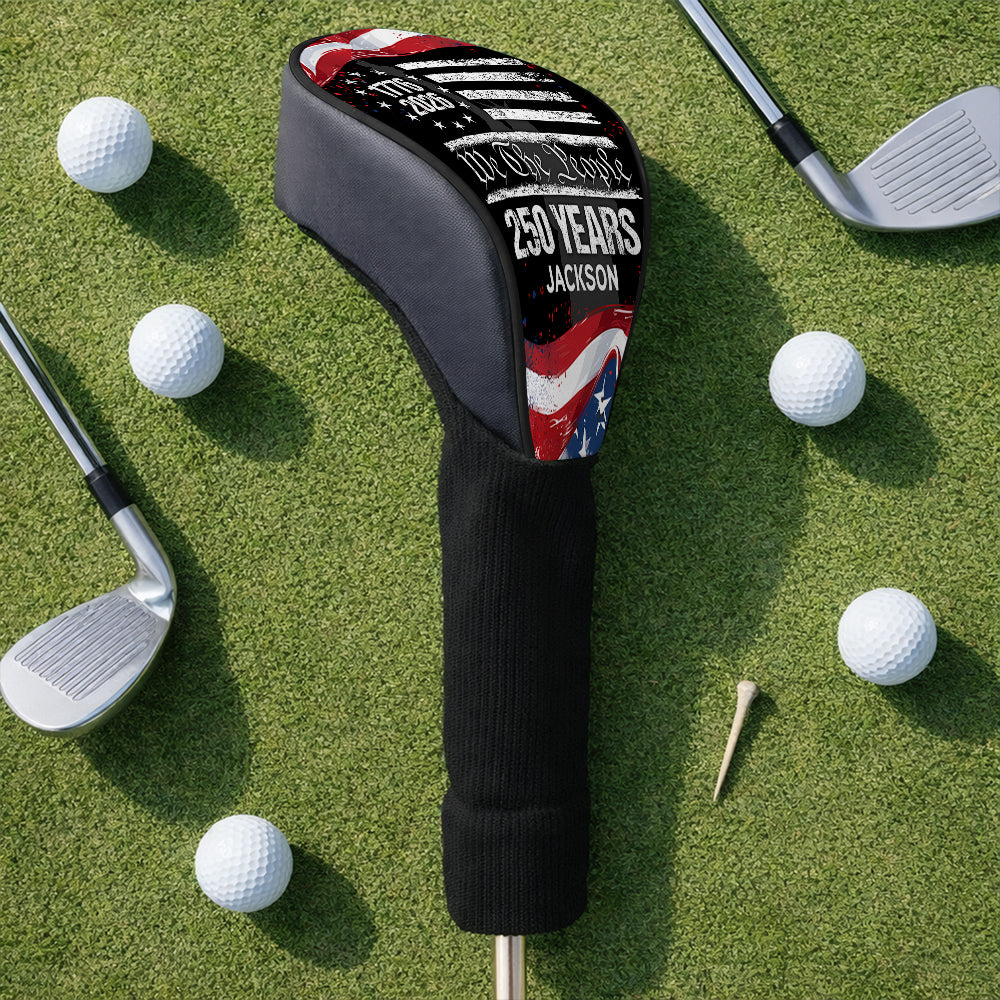 Personalized Golf Club Head Cover USA 250th Birthday Gift for Dad HN590 - Golf Club Head Cover GradoCreations