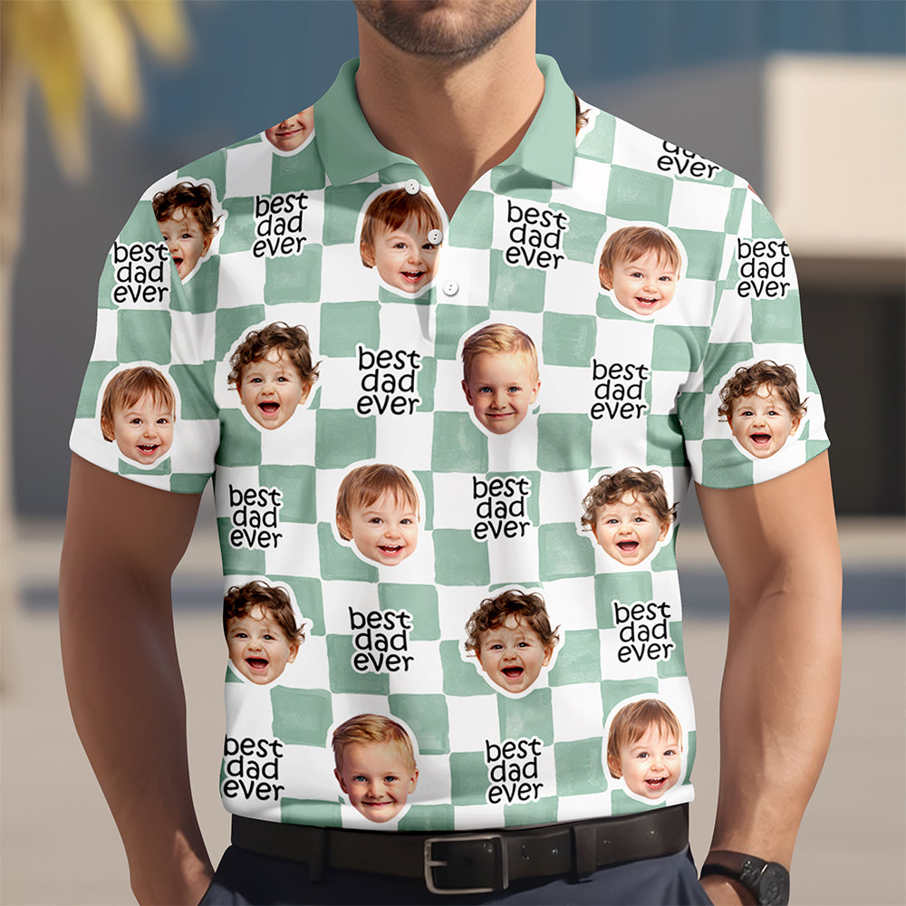 Personalized Baby Face Polo Shirt Gift for Dad or Mom HN590 - Men's Polo Shirt GradoCreations