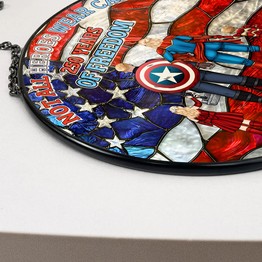 Personalized Stained Glass Suncatcher Patriotic Family Gift Stained Glass Suncatcher GradoCreations