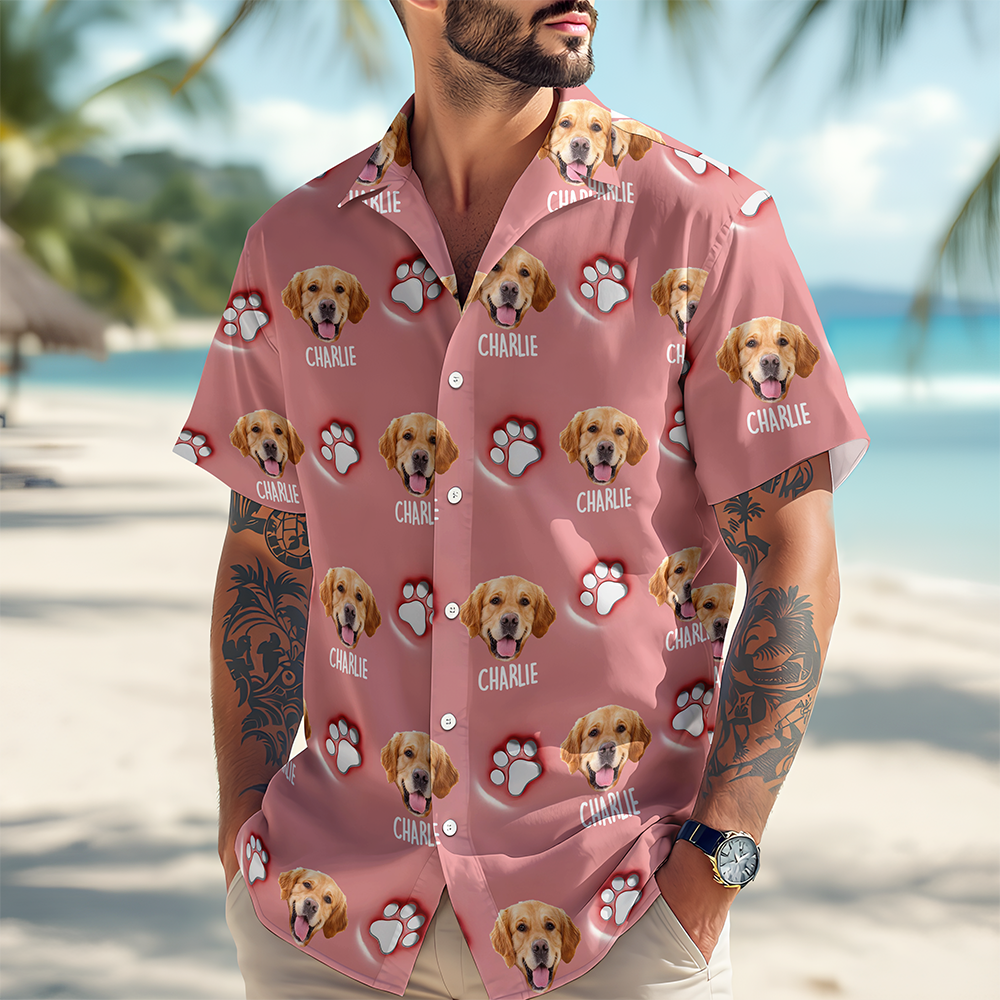 Personalized Dog Face Hawaiian Shirt Custom Dog Photo Gift HN590 - AOP Hawai Shirt GradoCreations