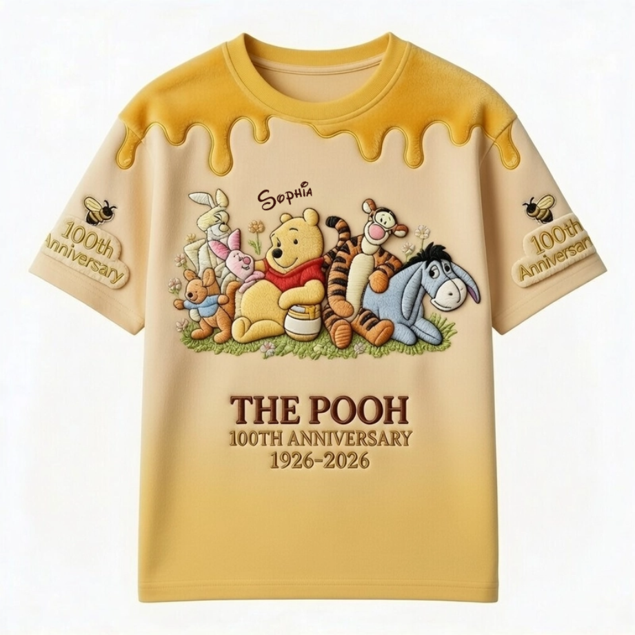Personalized All Over Print Winnie the Pooh Shirt for Movie Fans