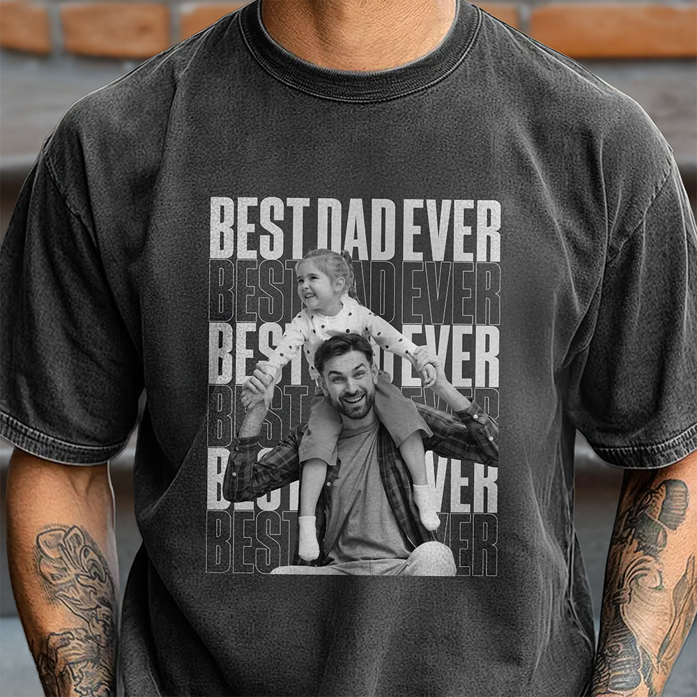 Personalized Vintage Photo Comfort Shirt Gift for Dad Comfort Shirt GradoCreations