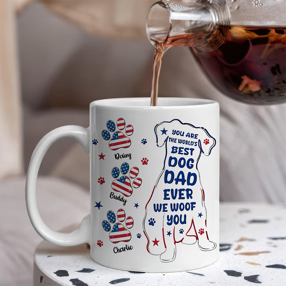 Personalized Dog Dad Mug American Flag Gift for Dog Lover HN590 - mug GradoCreations