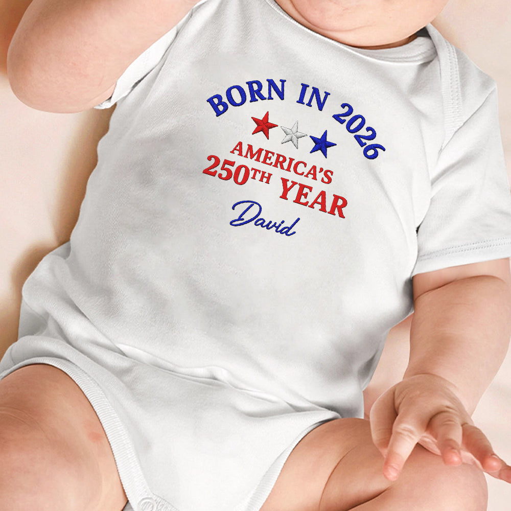 Personalized Baby Onesie Custom Name 250th Birthday Gift HN590 - Baby Shirt GradoCreations