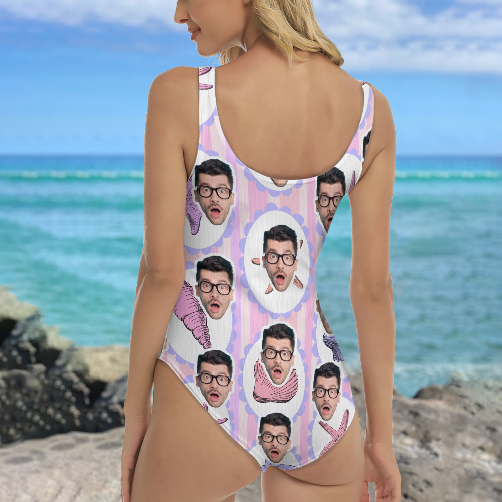Personalized Photo Swimsuit Custom Design for Her Summer Gift HN590 - Swimsuit GradoCreations