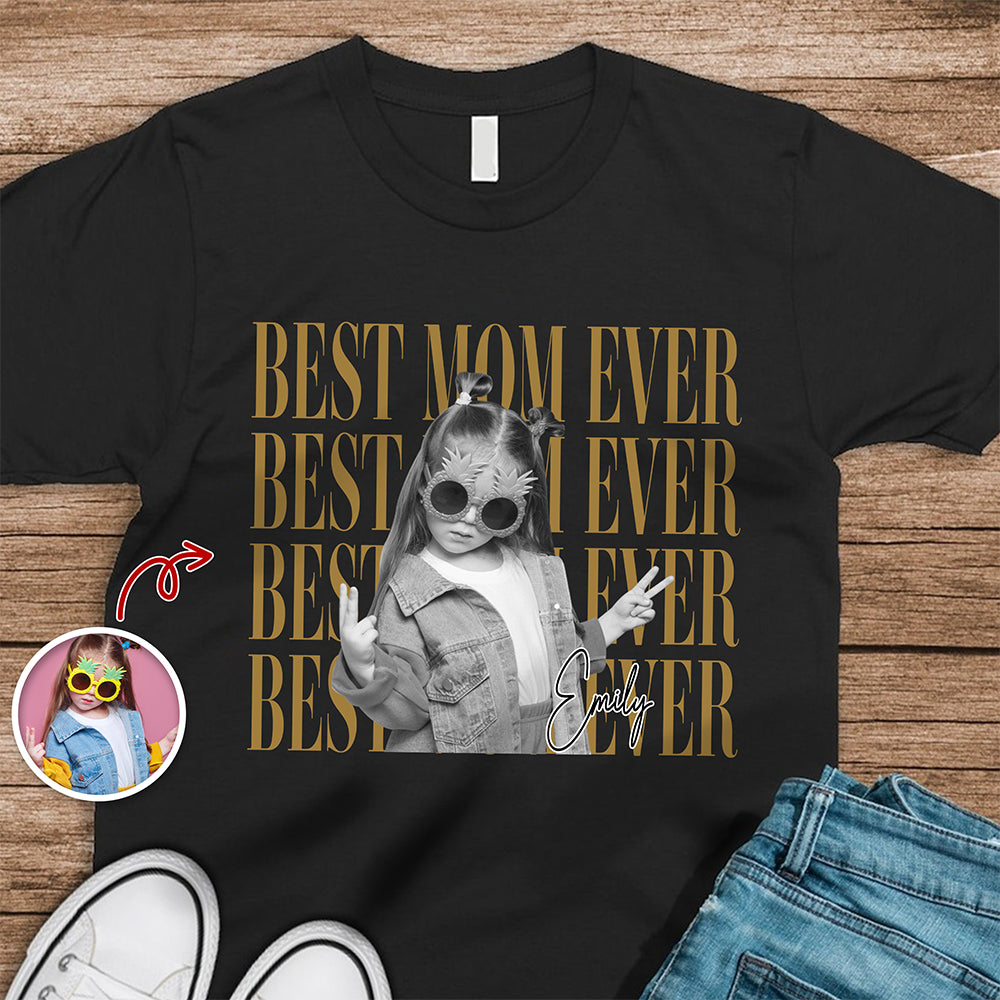 Personalized Vintage Photo T-Shirt Best Mom Ever Gift for Mother's Day HN590 - Tshirt GradoCreations