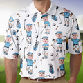 Personalized Photo Golf Polo Shirt Custom Gift for Dad HN590 - Men's Polo Shirt GradoCreations