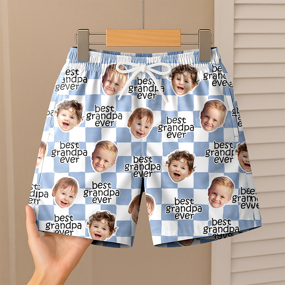 Personalized Beach Shorts Custom Photo Gift for Dad Family HN590 - Beach-Shorts GradoCreations