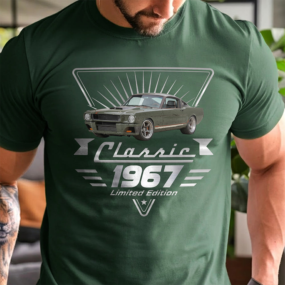 Personalized Vintage Car Photo Comfort Shirt Gift for Dad Comfort Shirt GradoCreations