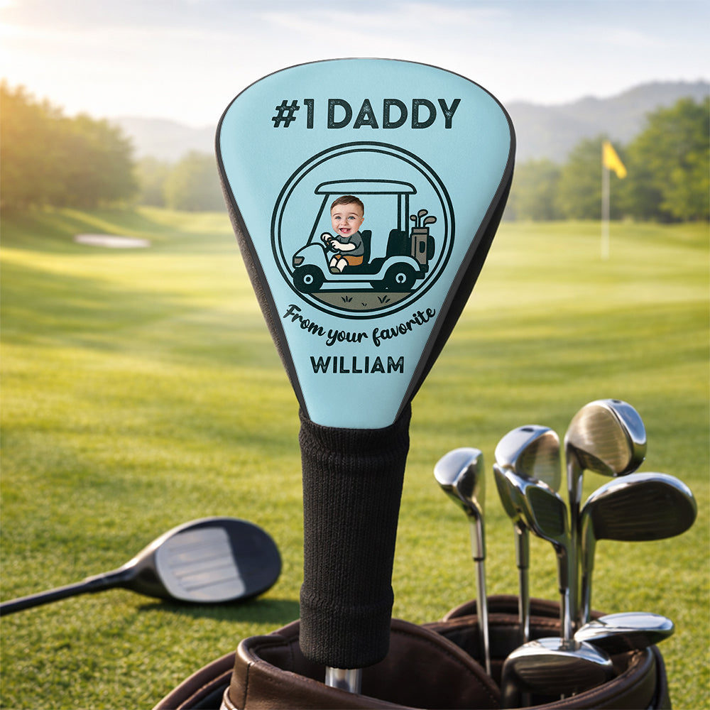 Personalized Golf Club Head Cover Custom Photo Gift for Dad HN590 - Golf Club Head Cover GradoCreations