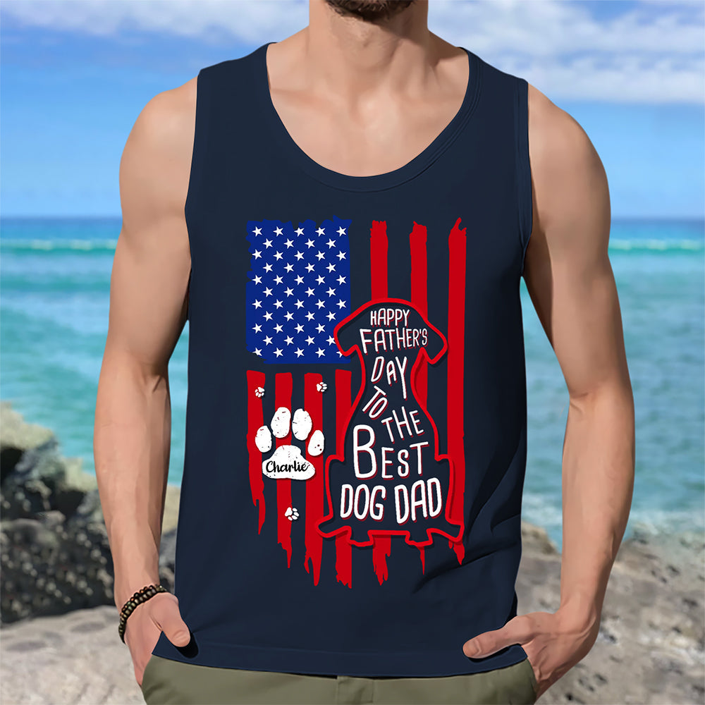 Personalized Dog Dad Tank Top Custom Father's Day Gift HN590 - 3D Tanktop GradoCreations