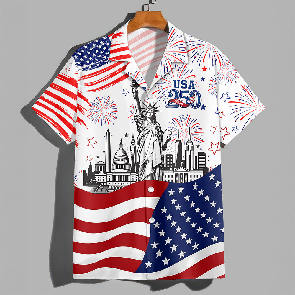 Personalized Statue of Liberty Hawaiian Shirt 4th of July Gift HN590 - AOP Hawai Shirt GradoCreations