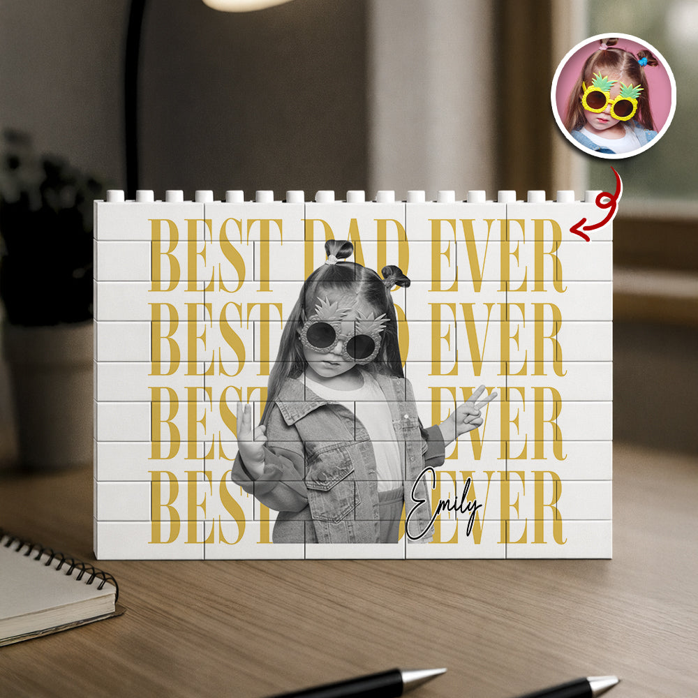 Personalized Vintage Photo Building Blocks Gift for Dad/Mom HN590 - Building Blocks GradoCreations