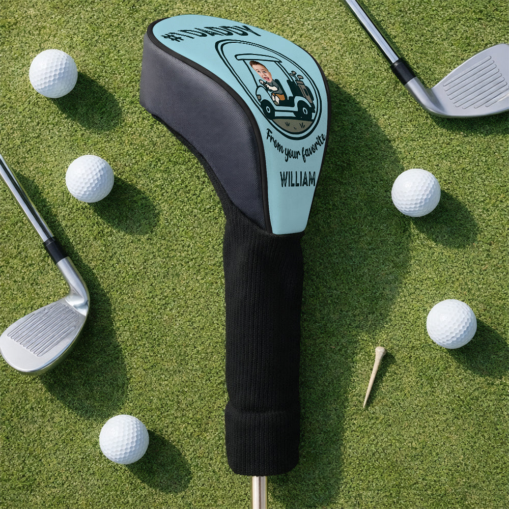 Personalized Golf Club Head Cover Custom Photo Gift for Dad HN590 - Golf Club Head Cover GradoCreations