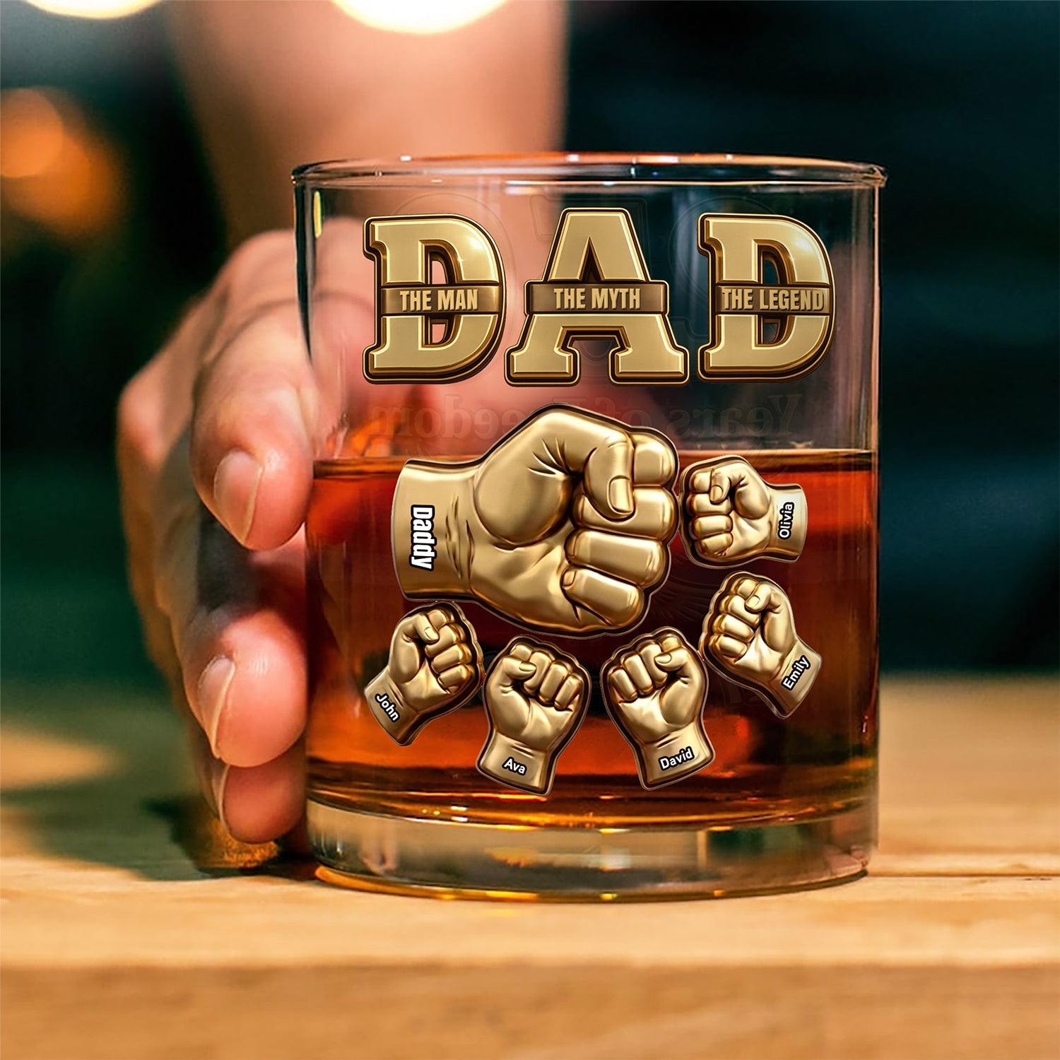 Personalized Whiskey Glass Custom Name Gift for Dad 250 Years of Freedom HN590 - Print Rock Glass GradoCreations