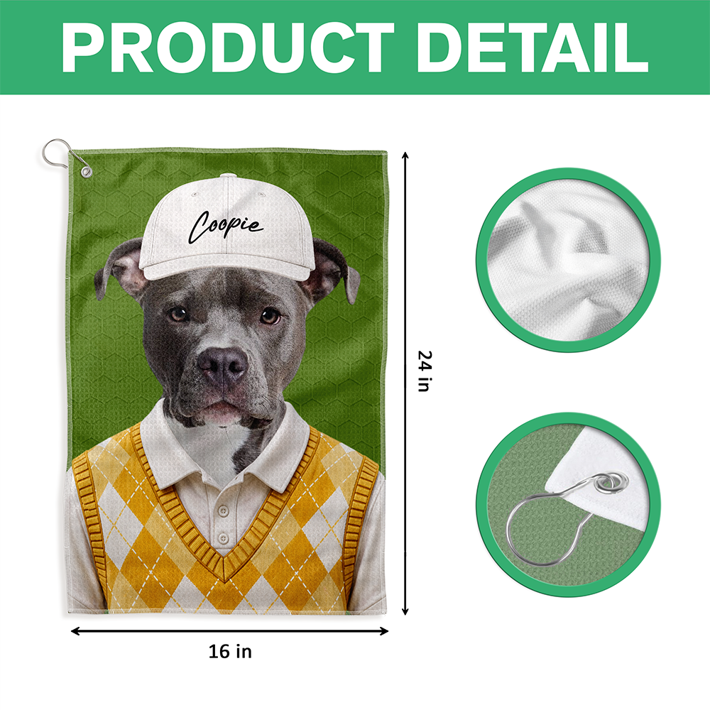 Custom Photo Golf Towel Personalized Gift for Dog Cat Dad Mom HN590 - Golf Towel GradoCreations