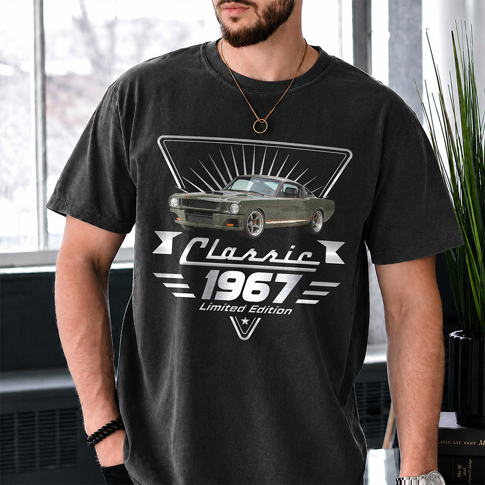 Personalized Vintage Car Photo Comfort Shirt Gift for Dad Comfort Shirt GradoCreations