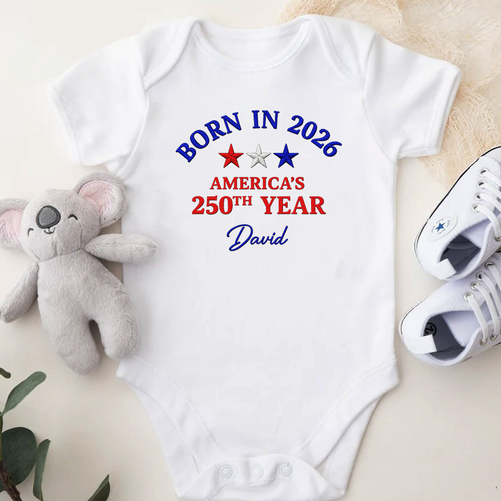 Personalized Baby Onesie Custom Name 250th Birthday Gift HN590 - Baby Shirt GradoCreations