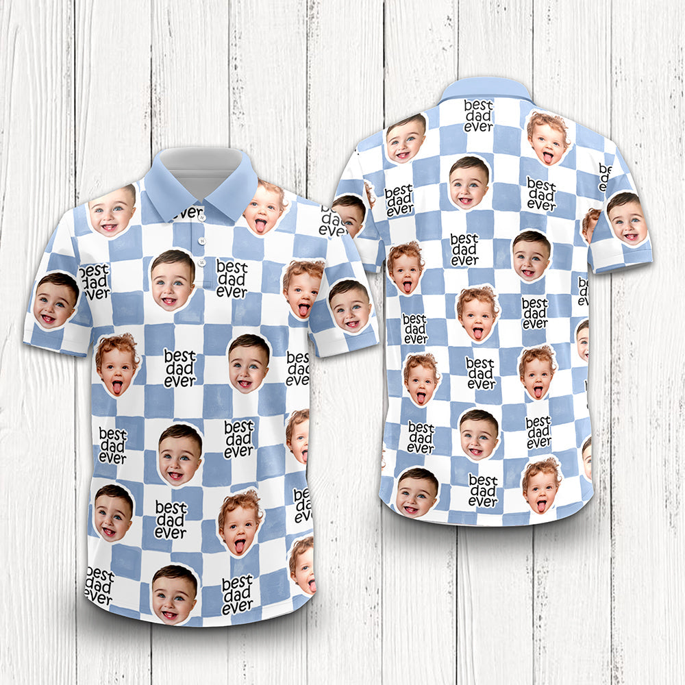Personalized Baby Face Polo Shirt Gift for Dad or Mom HN590 - Men's Polo Shirt GradoCreations