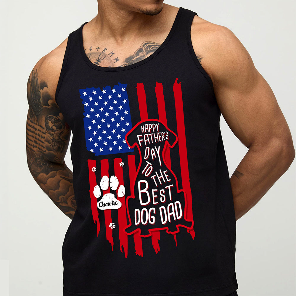 Personalized Dog Dad Tank Top Custom Father's Day Gift HN590 - 3D Tanktop GradoCreations