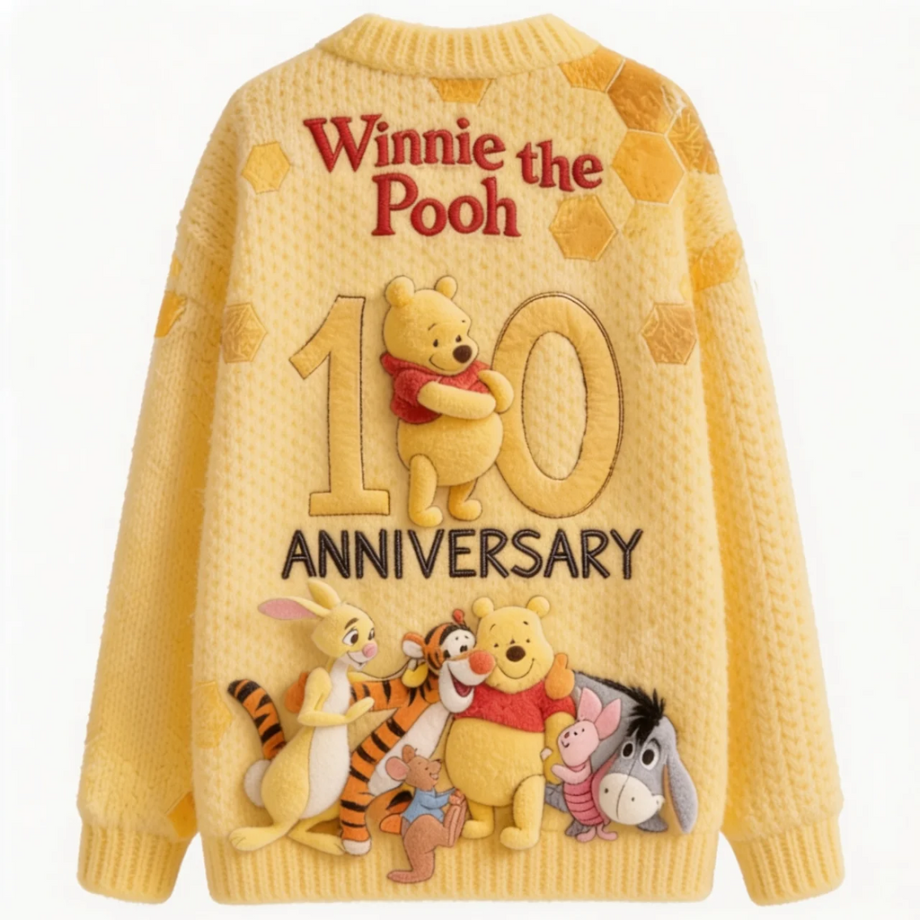 Personalized Winnie the Pooh Cardigan Custom Name Gift for Her Cardigan GradoCreations