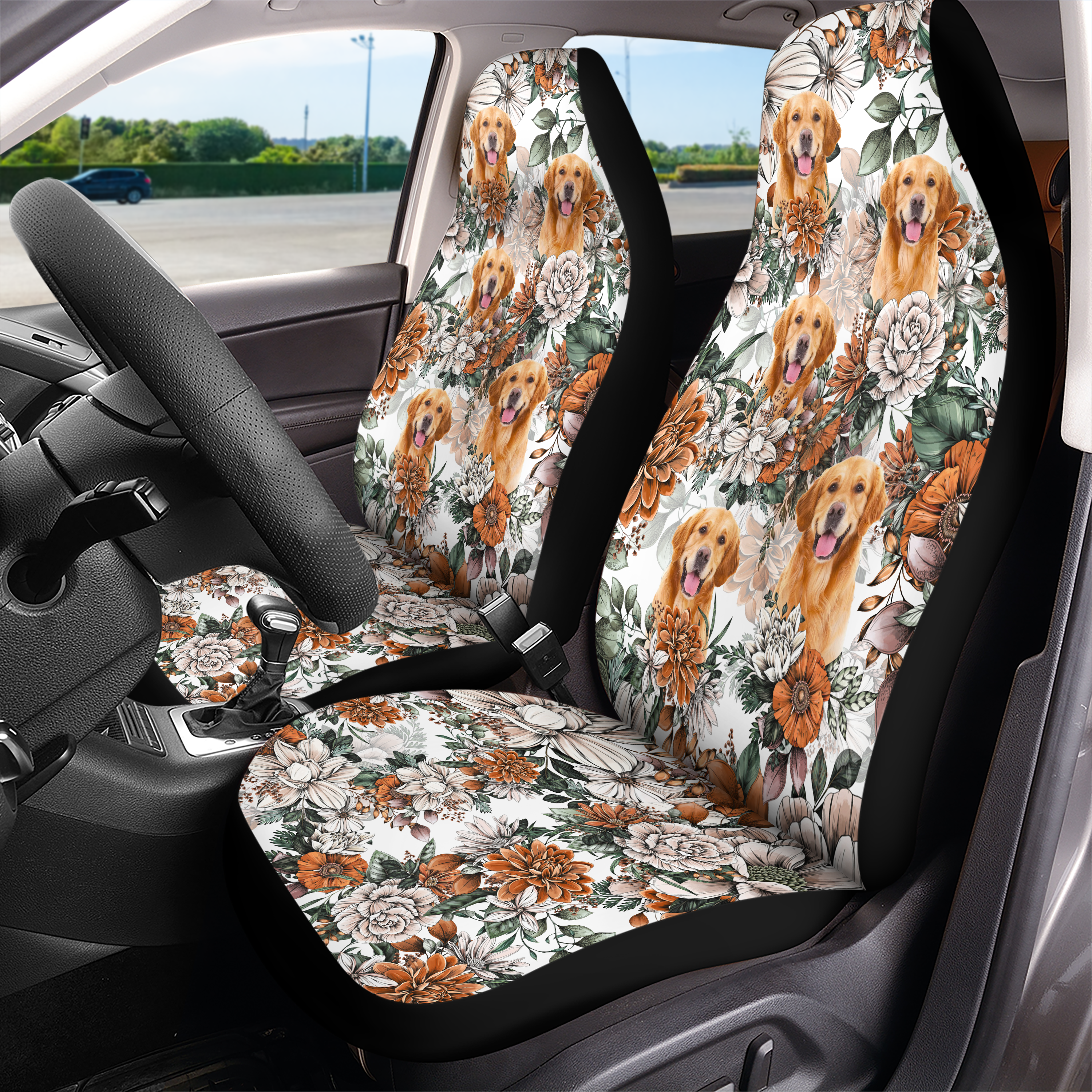 Personalized Photo Floral Aloha Hawaiian Car Seat Cover Gift HN590 - Car Seat Cover GradoCreations