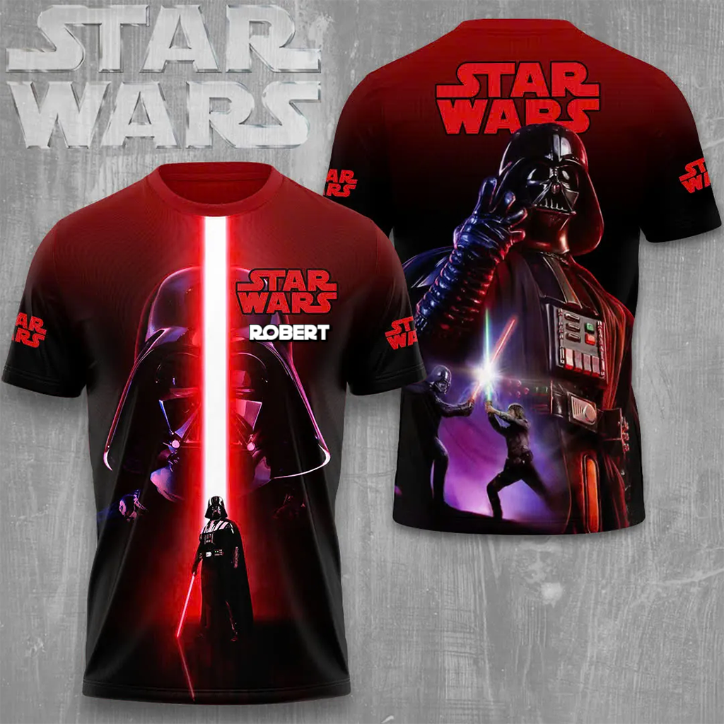 Personalized Star Wars All Over Shirt Custom Name Gift for Movie Fans