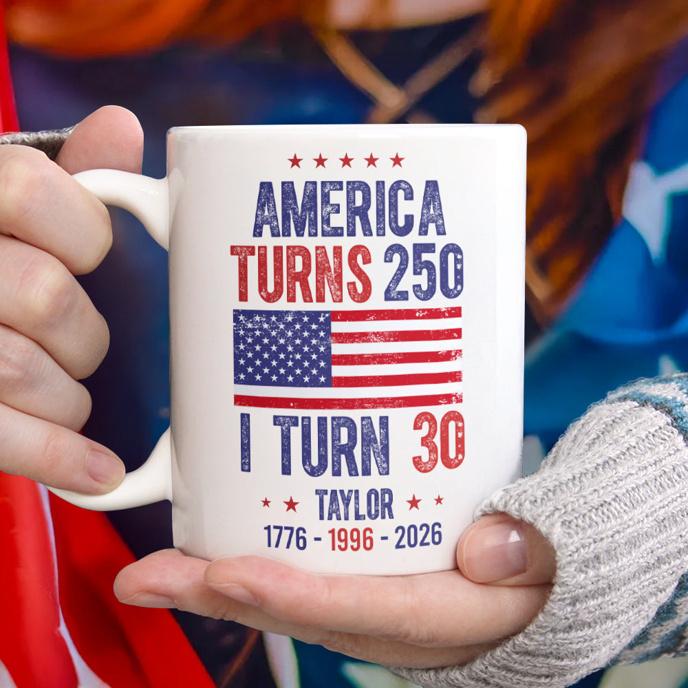 Personalized 250th Anniversary USA Mug Custom Name Gift HN590 - mug GradoCreations