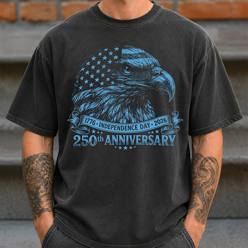 Personalized Vintage Bald Eagle Independence Day Comfort Shirt for Dad Comfort Shirt GradoCreations
