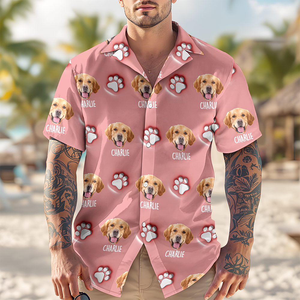 Personalized Dog Face Hawaiian Shirt Custom Dog Photo Gift HN590 - AOP Hawai Shirt GradoCreations