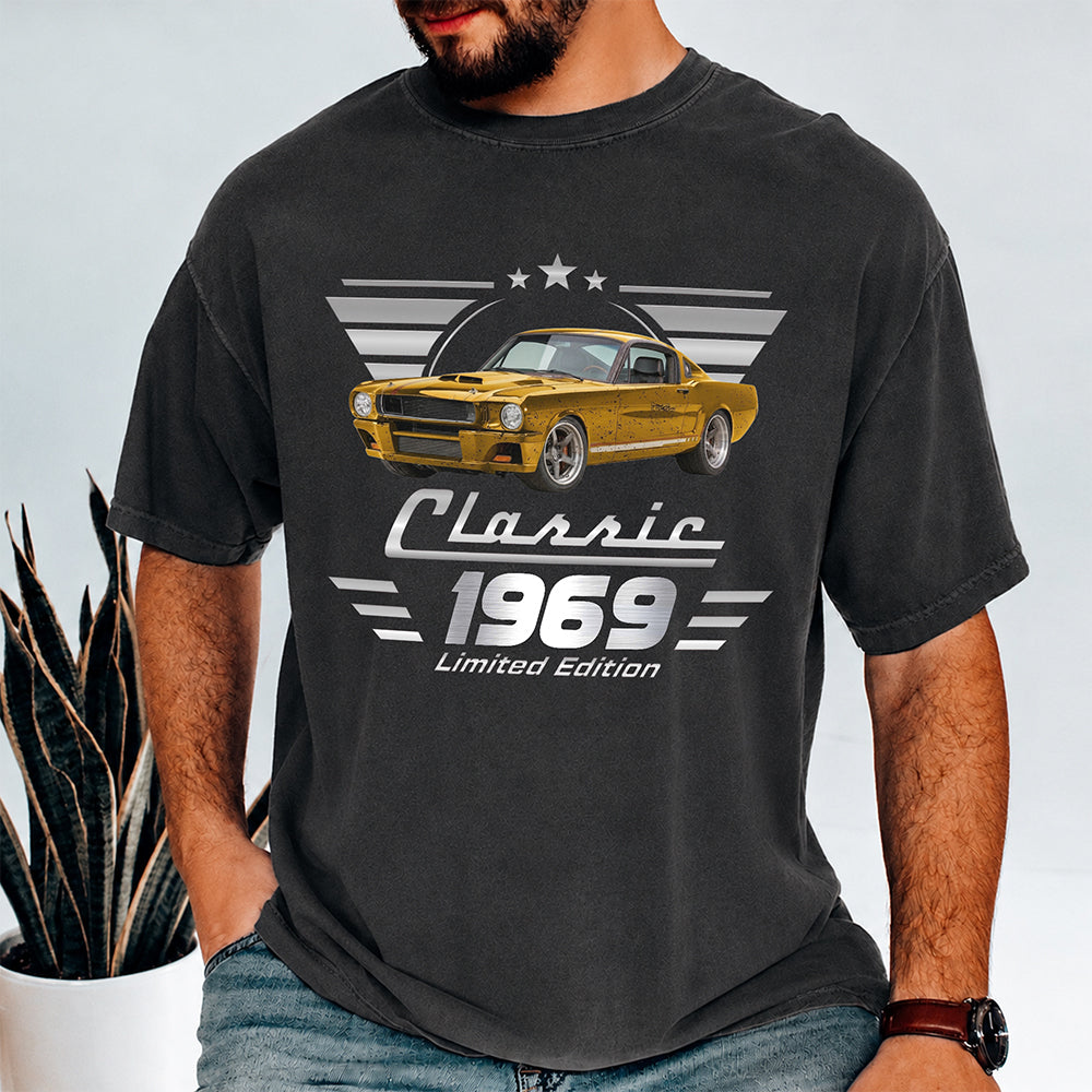 Personalized Vintage Car Photo Comfort Shirt Gift for Dad Comfort Shirt GradoCreations
