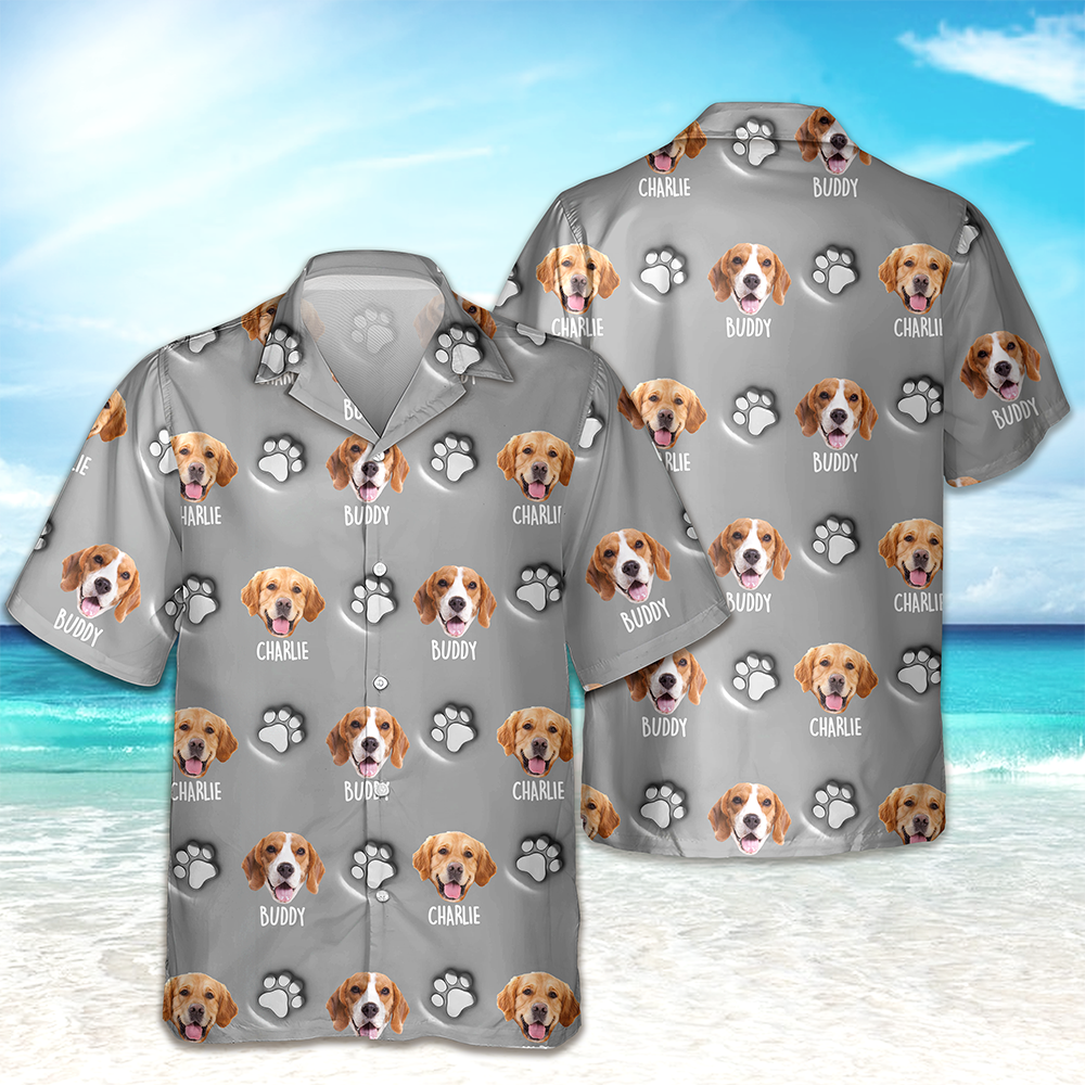 Personalized Dog Face Hawaiian Shirt Custom Dog Photo Gift HN590 - AOP Hawai Shirt GradoCreations