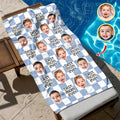Personalized Beach Towel Custom Photo Best Dad Ever Gift HN590 - Beach Towels GradoCreations