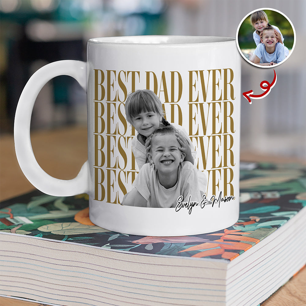 Personalized Vintage Photo Mug Custom Gift for Dad or Mom HN590 - mug GradoCreations