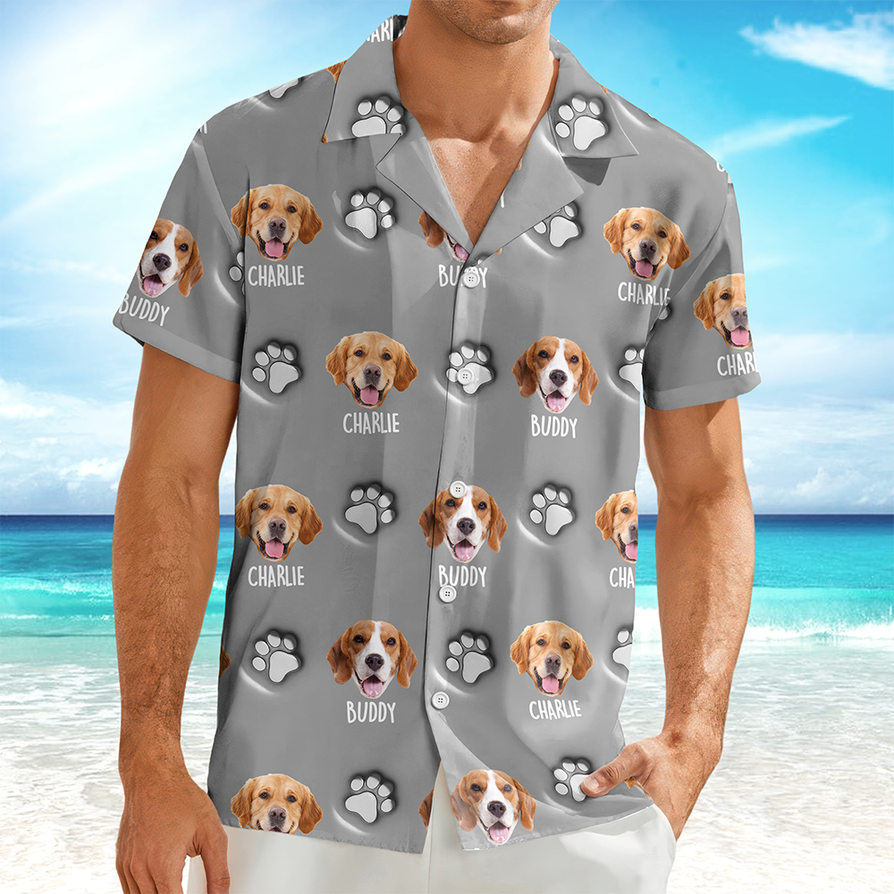 Personalized Dog Face Hawaiian Shirt Custom Dog Photo Gift HN590 - AOP Hawai Shirt GradoCreations