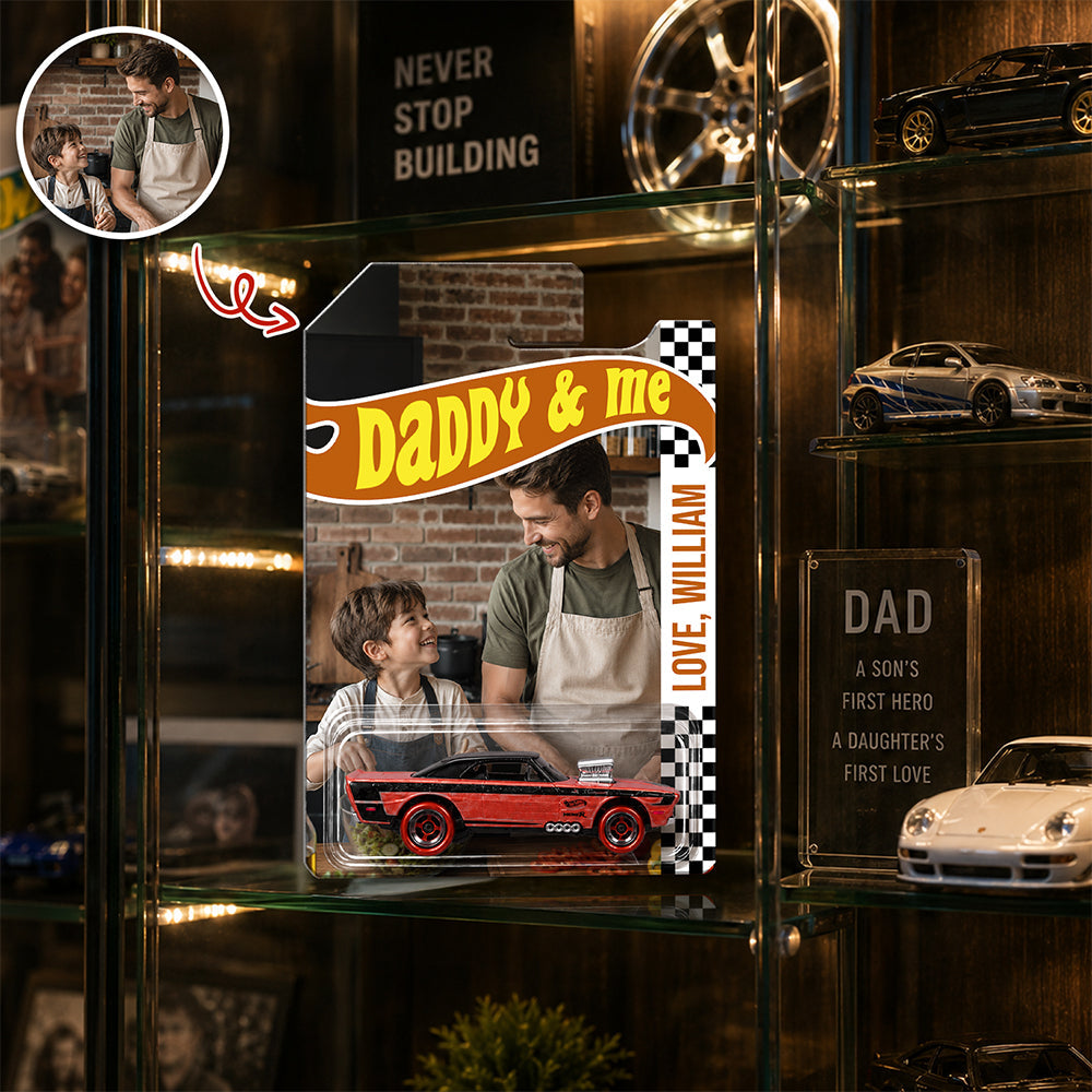 Personalized Hot Wheels Packaging Photo Keepsake Gift for Dad HN590 - Hot Wheels GradoCreations