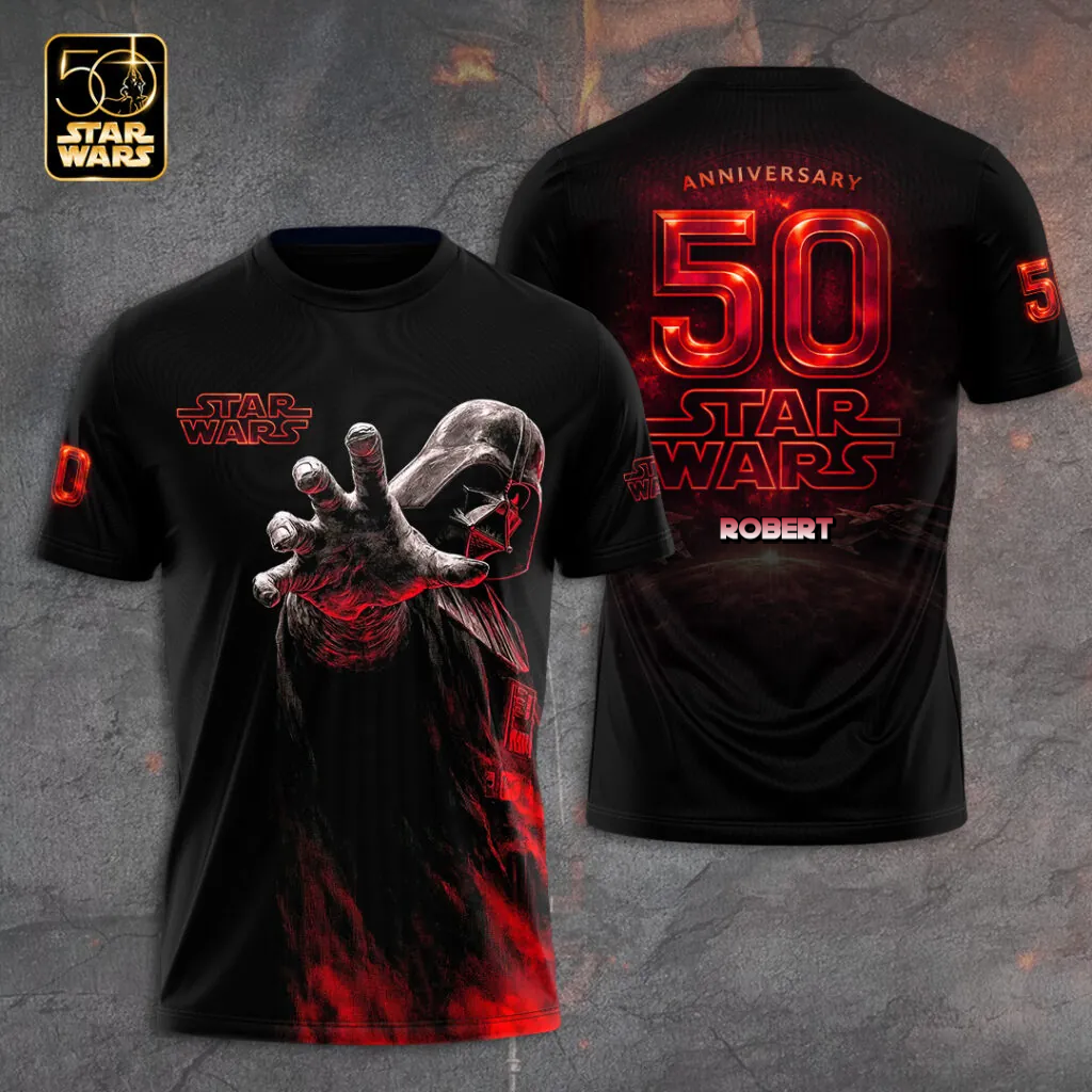 Personalized Star Wars 50th Anniversary All Over Shirt Gift for Movie Fans