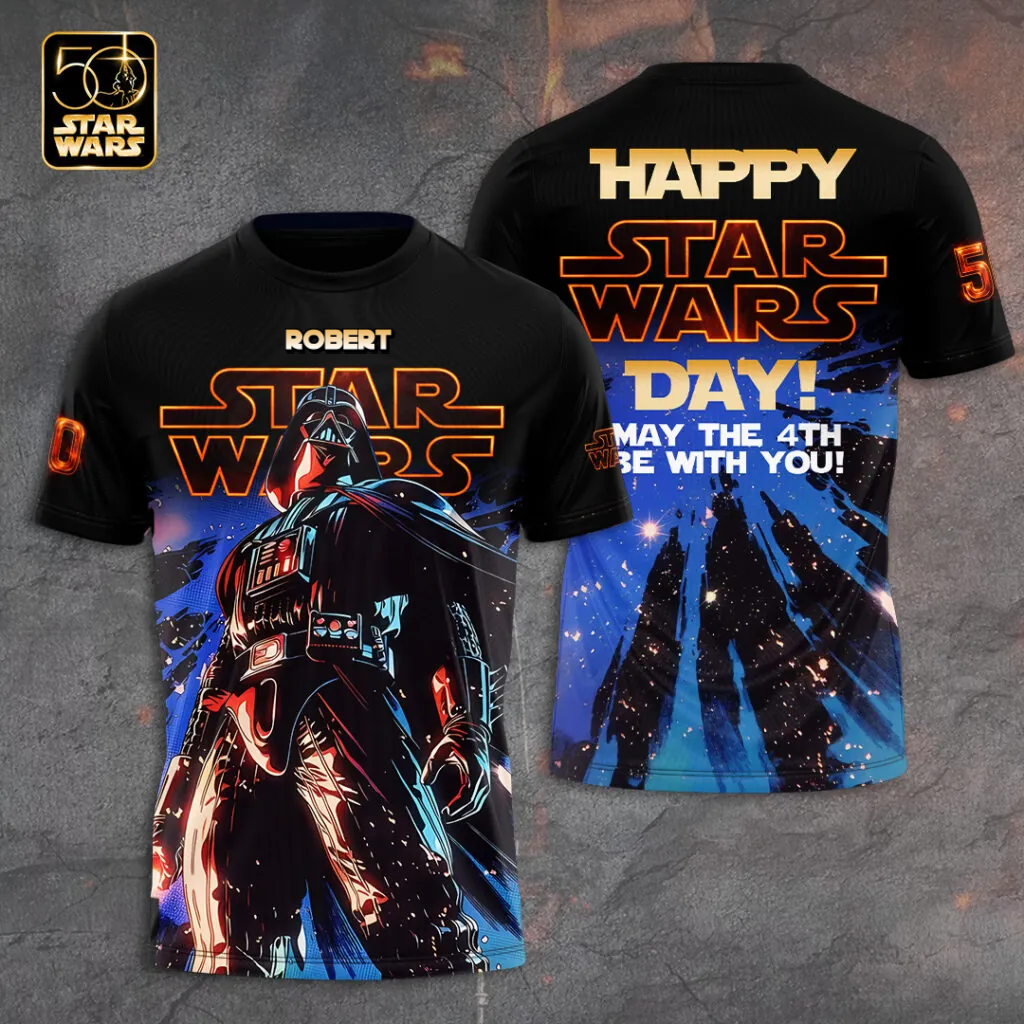 Personalized Star Wars AOP Shirt Custom Name Gift for Fans